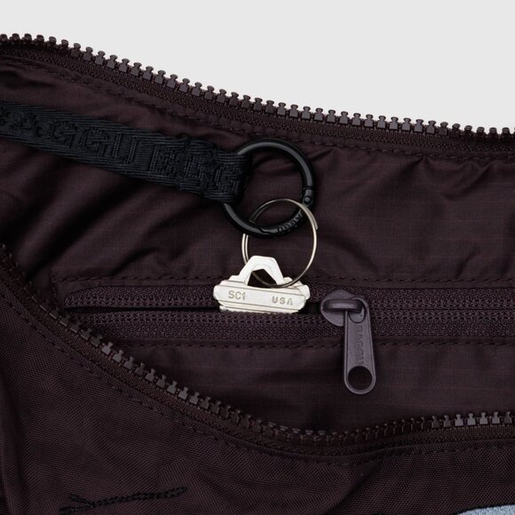 NWT Baggu Medium Crescent Bag - Embroidered Get Ready With Me (Chocolate Plum) - Picture 5 of 5